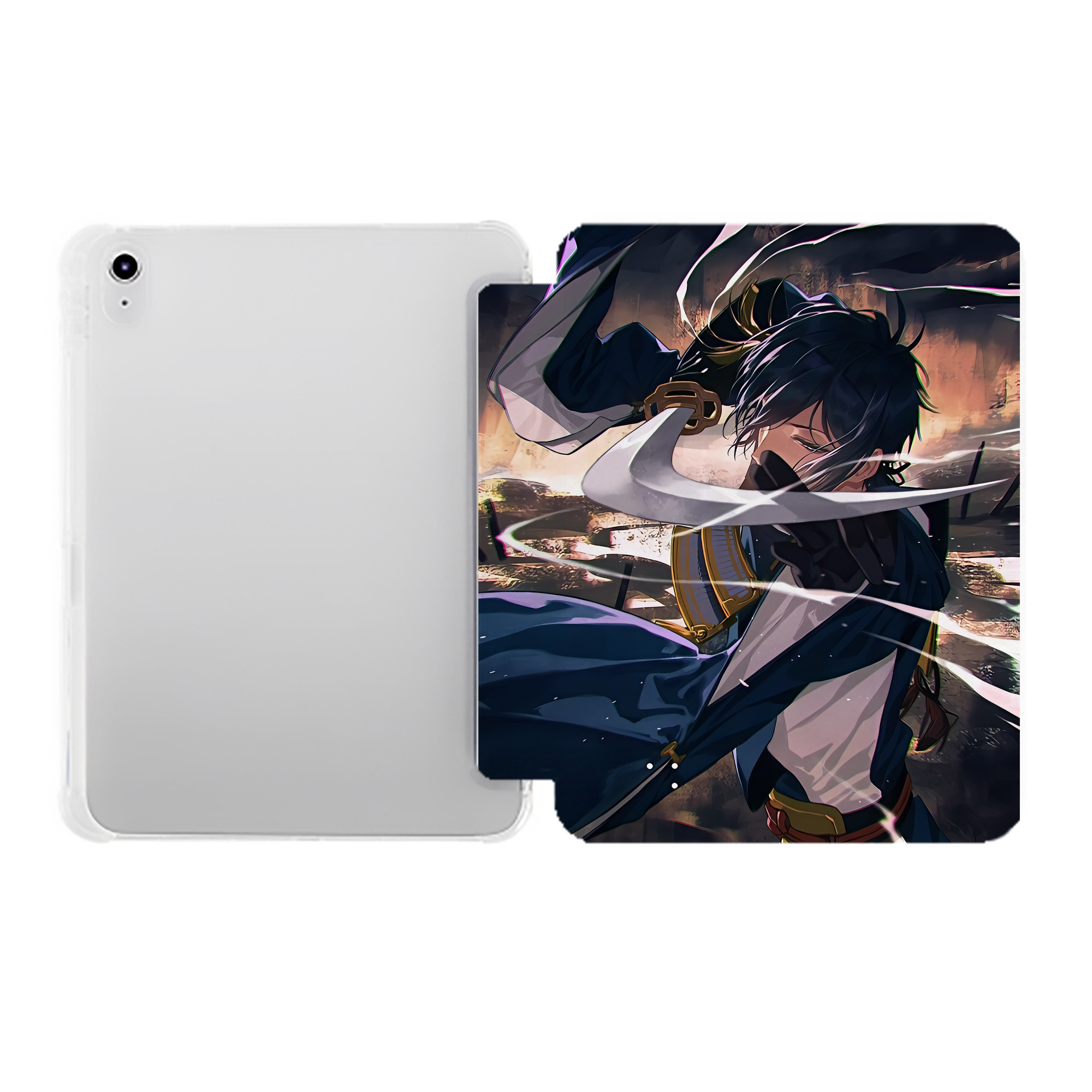 （画像用） 刀剣乱舞 Touken Ranbu IPad ケース ペン収納付き 三つ折りスタンド PUレザー×シリコン 対応機種9.5/10.5/10.9インチ